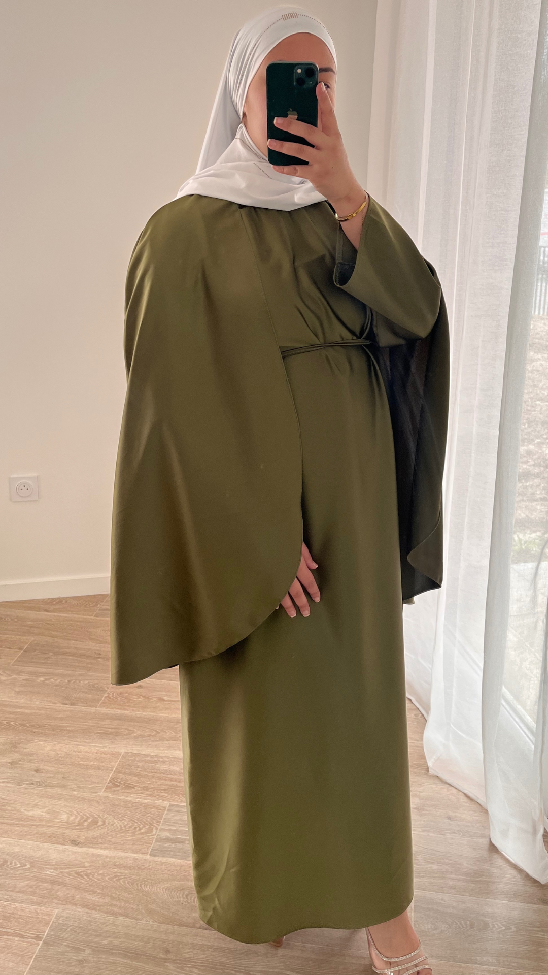 Robe Cape - Vert Olive Foncé