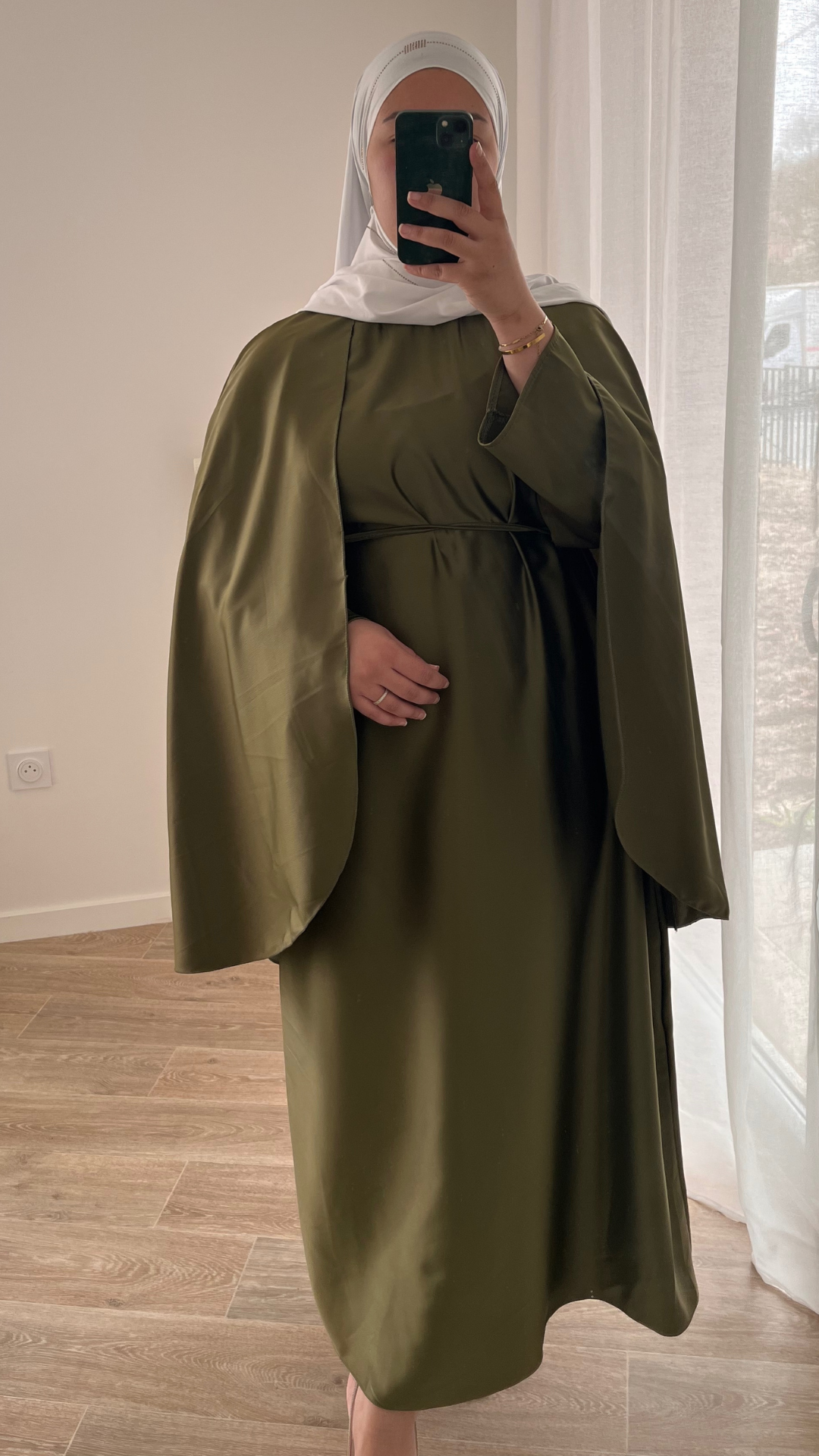 Robe Cape - Vert Olive Foncé