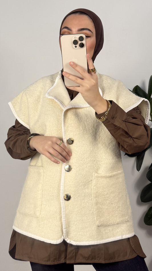 Gilet sans Manche - Écru