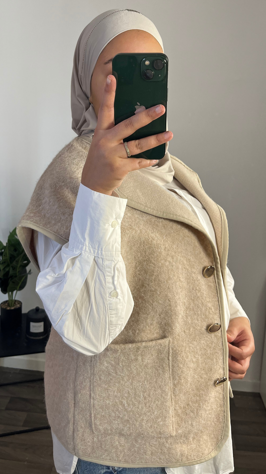 Gilet sans Manche - Taupe Clair