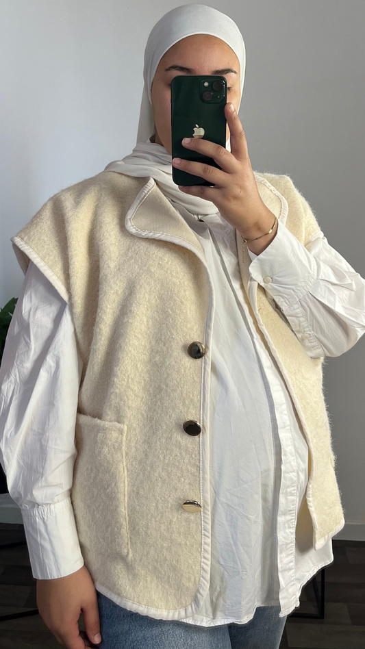 Gilet sans Manche - Écru