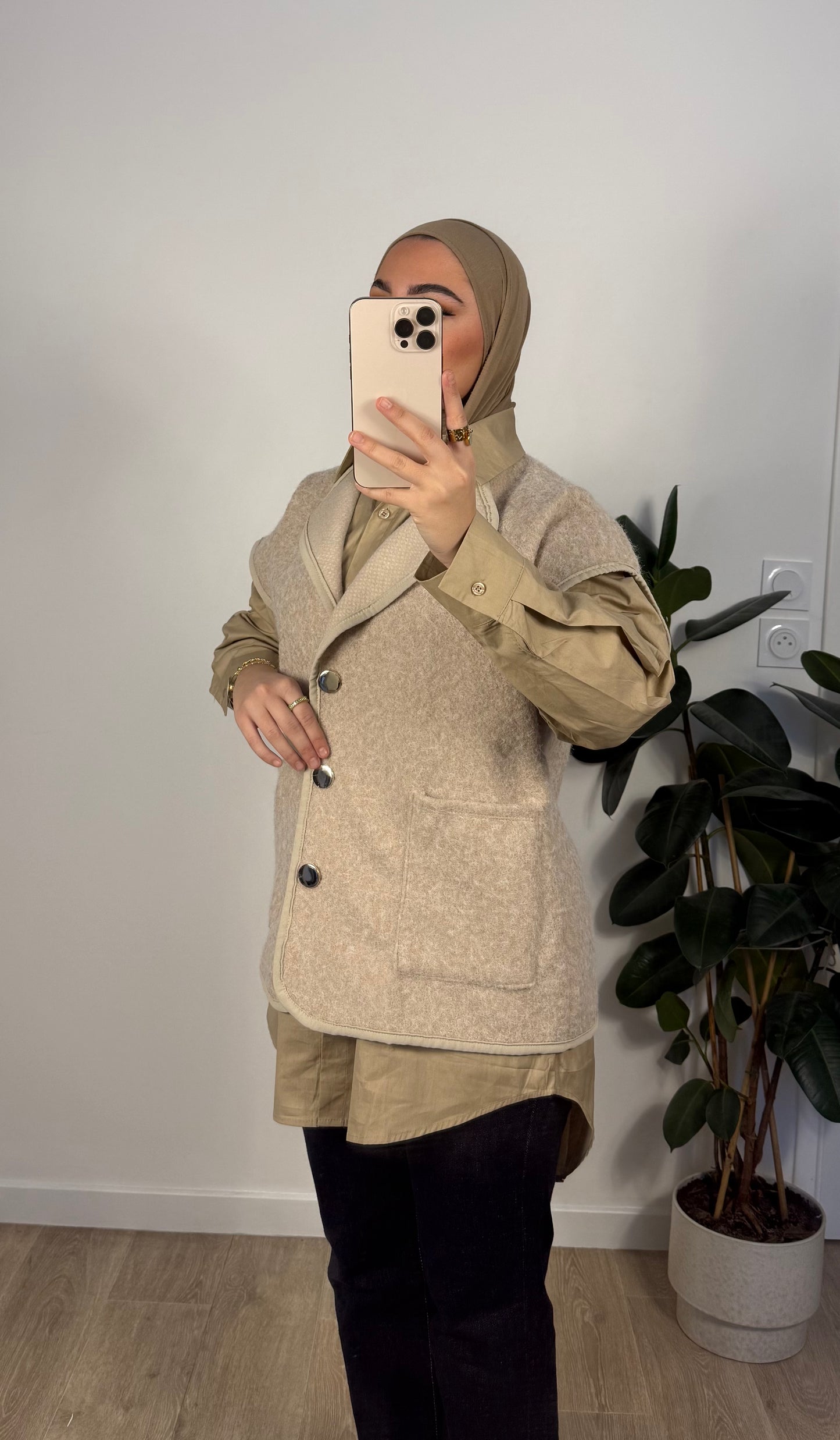 Gilet sans Manche - Taupe Clair
