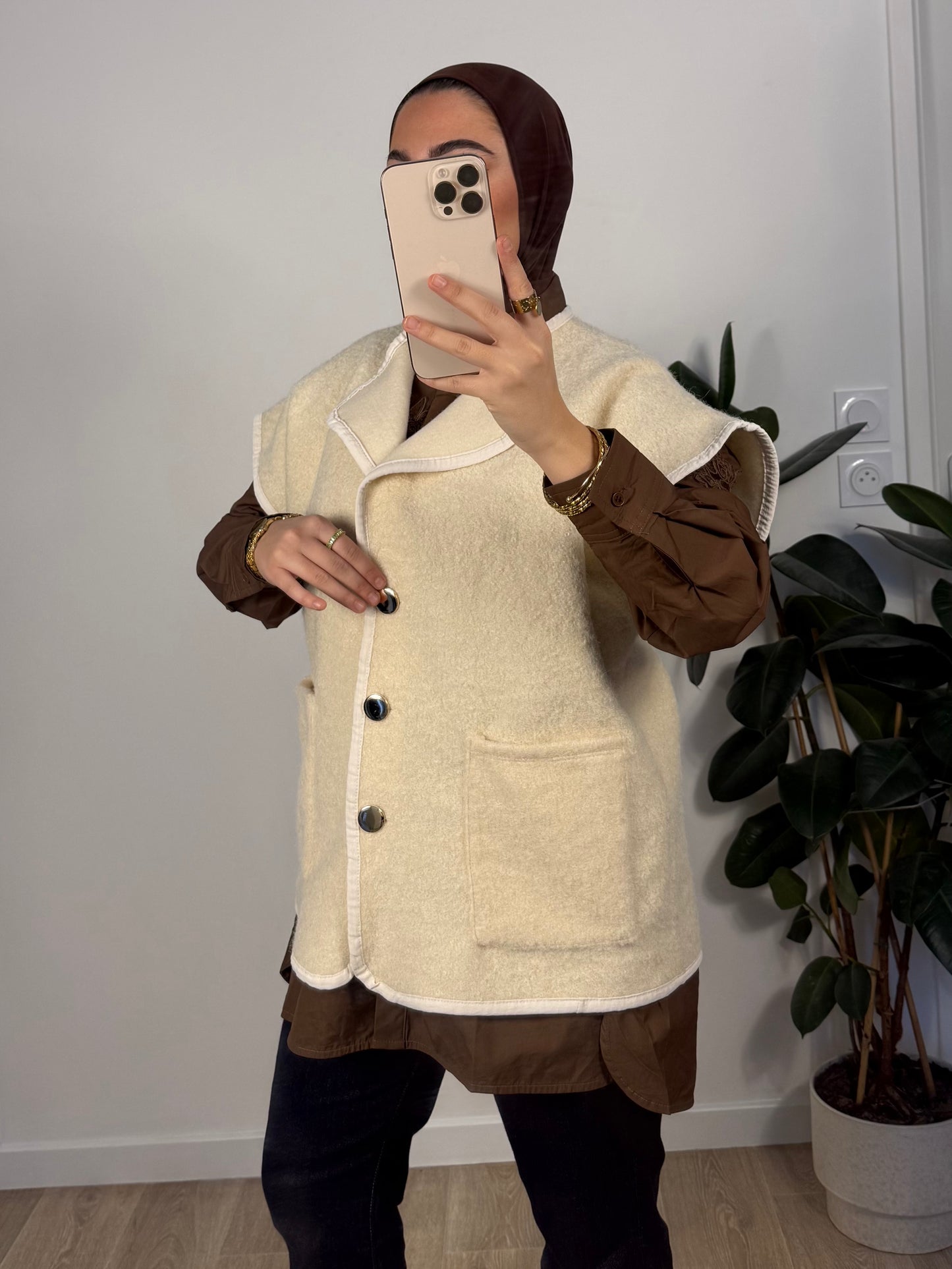 Gilet sans Manche - Écru