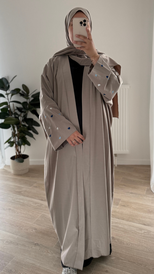 Kimono Cœur - Taupe Chiné