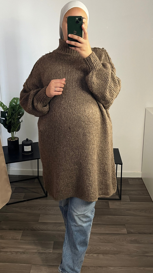 Pull Sara Maxi - Chocolat