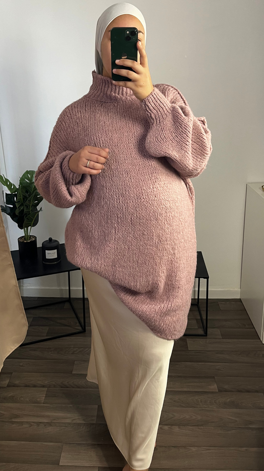 Pull Sara Maxi - Vieux Rose