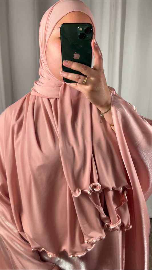 Hijab Jersey Premium de Luxe Frisé - Rose Saumon
