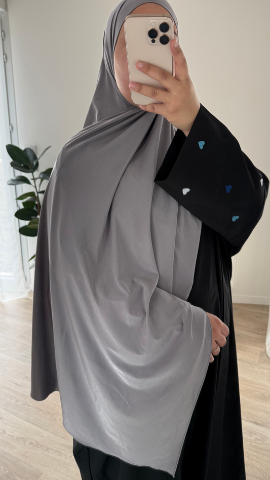 Hijab Jersey Premium de Luxe Satiné - Silver