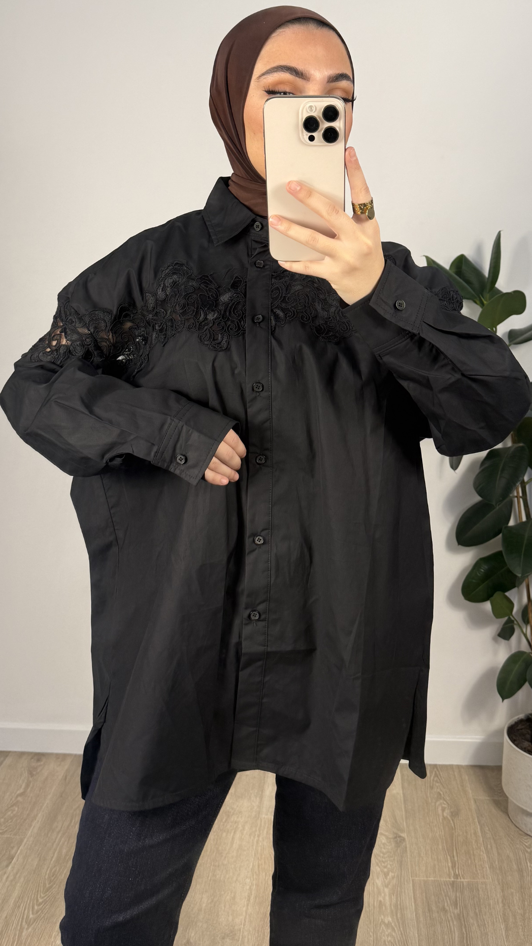 Chemise Dentelle - Noir