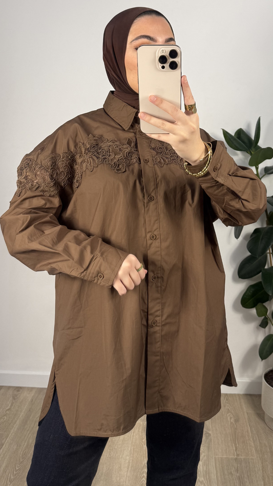 Chemise Dentelle - Chocolat