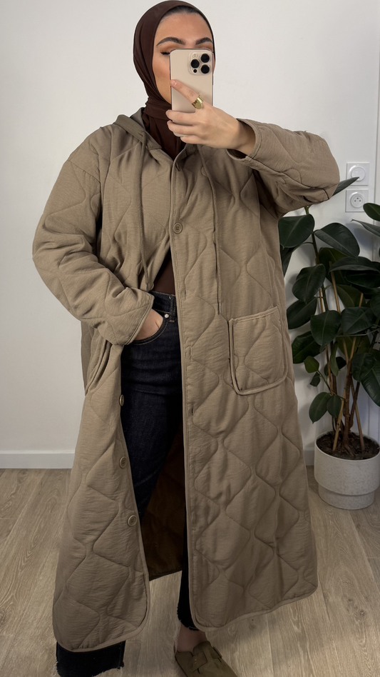 Manteau Matelassé - Taupe